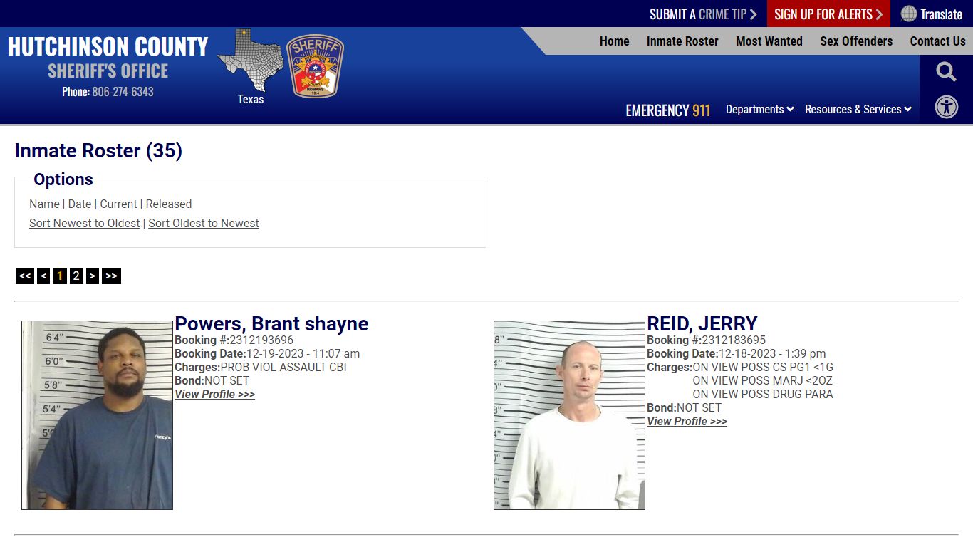 Inmate Roster - Current Inmates Booking Date Descending - Hutchinson ...