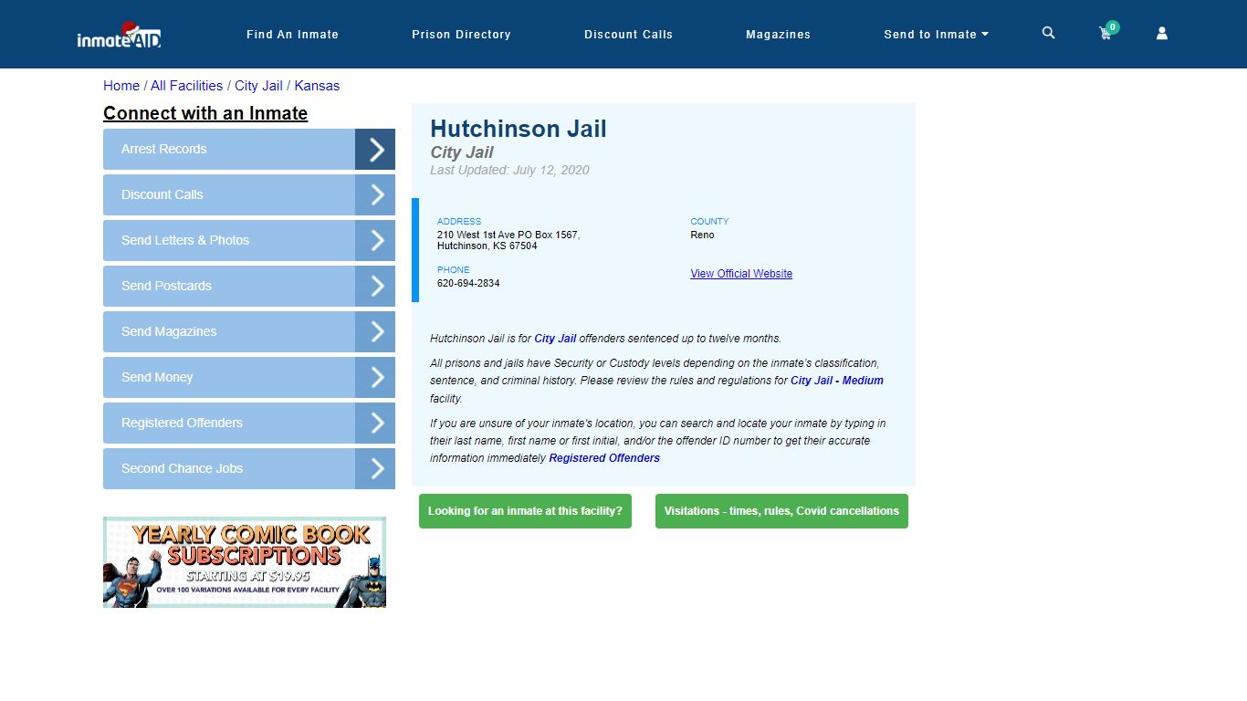 Hutchinson Jail | Inmate Locator