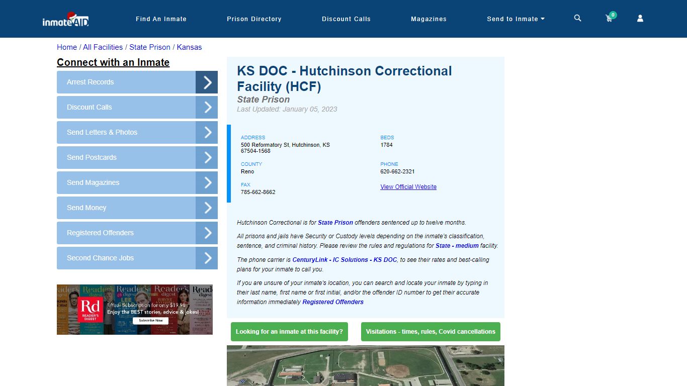 KS DOC - Hutchinson Correctional Facility (HCF) - InmateAid